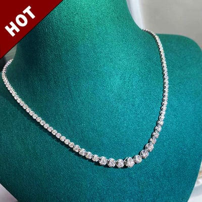 14K GOLD 6 CT NATURAL H DIAMOND NECKLACE (1 of 4)