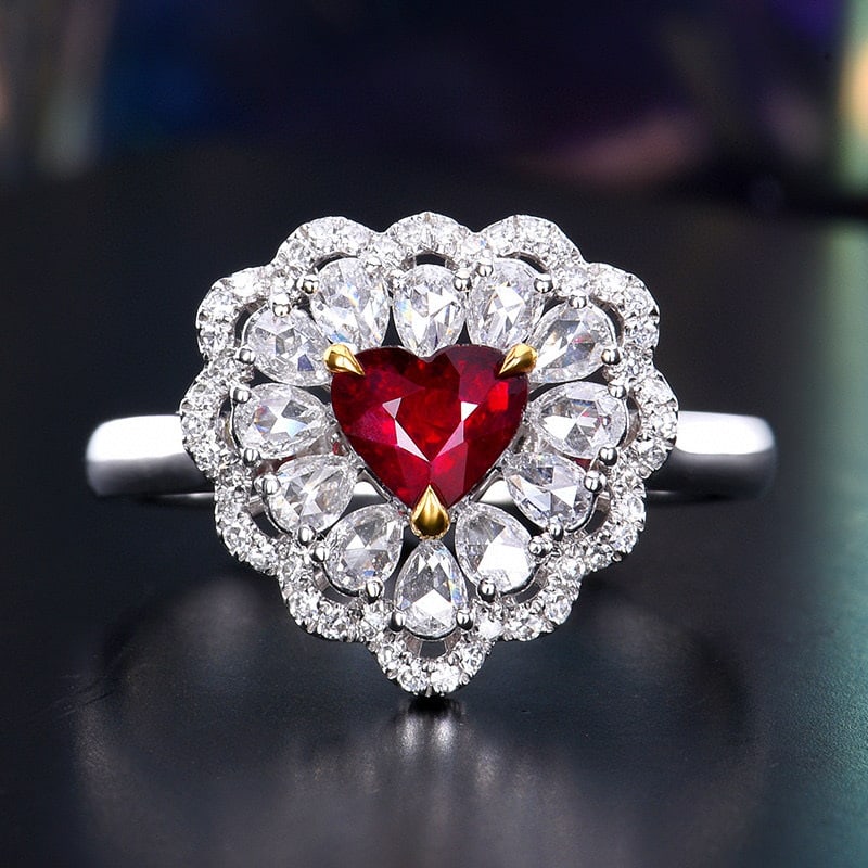 14k Gold 1.11 Ctw Natural Ruby & Diamond Ring (1 of 8)