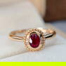 14k Gold 0.40 Ct Vivid Red Natural Ruby & Diamond Ring