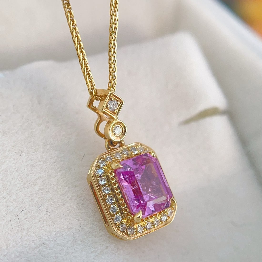 14k Gold 1.00 Ctw Natural Sapphire & Diamond Necklace (1 of 5)