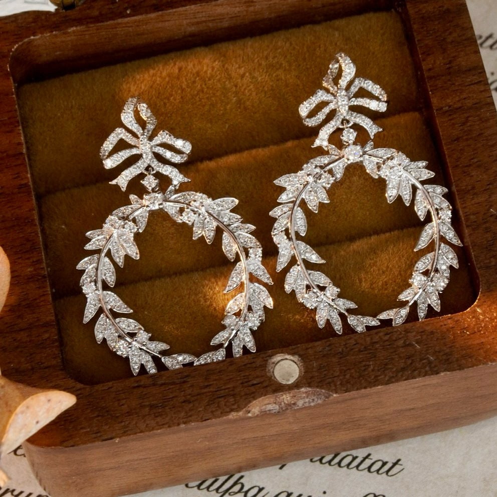 14k Gold 1.1 Ct Natural H Diamond Earrings (1 of 10)