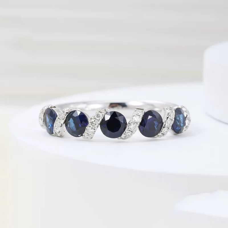 14K GOLD 1.60 CTW NATURAL SAPPHIRE & DIAMOND RING (1 of 5)