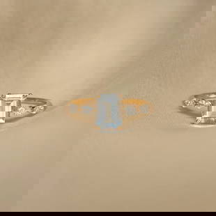 14K GOLD 1.07 CTW NATURAL AQUAMARINE & DIAMOND RING: Ref:230885166 Gold Content:14K Gold Ring Size:7.25US Main Gemstone:Aquamarine Shape:Octagonal Carat Weight:0.90ct Color:Blue Treatment:Natural Adjacent Gemstone 2 : Diamond Shape:Marquise Cara