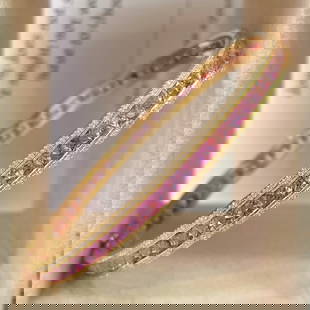 14K GOLD 8.8 CT NATURAL SAPPHIRE & DIAMOND BANGLE: Ref:230886366 Gold Content:14K Gold Main Gemstone:Sapphire Shape:Octagonal Carat Weight:8.8ct Clarity Grade:VS-SI Color:Color Treatment:Natural Cut Grade:G Adjacent Gemstone 2 : Diamond Number
