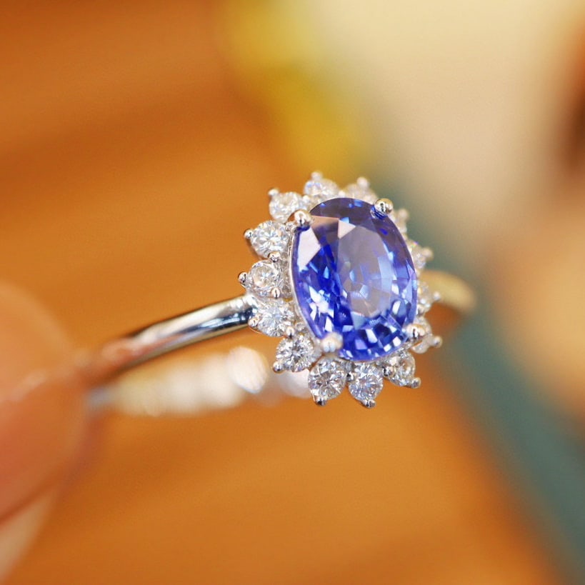 14k Gold 1.31 Ctw Natural Sapphire & Diamond Ring (1 of 8)