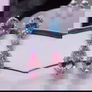 14k Gold 5.60 Ct Natural Morganite & Aquamarine & Diamond Earrings