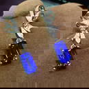 14k Gold 3.5 Ct Vivid Blue Natural Tanzanite & Diamond Earrings