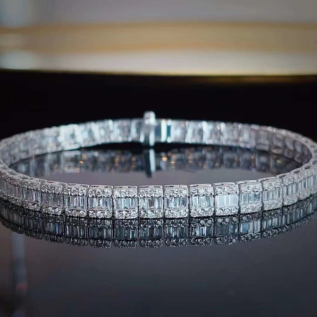 14k Gold 3.65 Ct Natural H Diamond Bracelet (1 of 9)