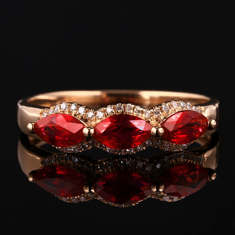 14k Gold 1.24 Ctw Natural Ruby & Diamond Ring (1 of 4)