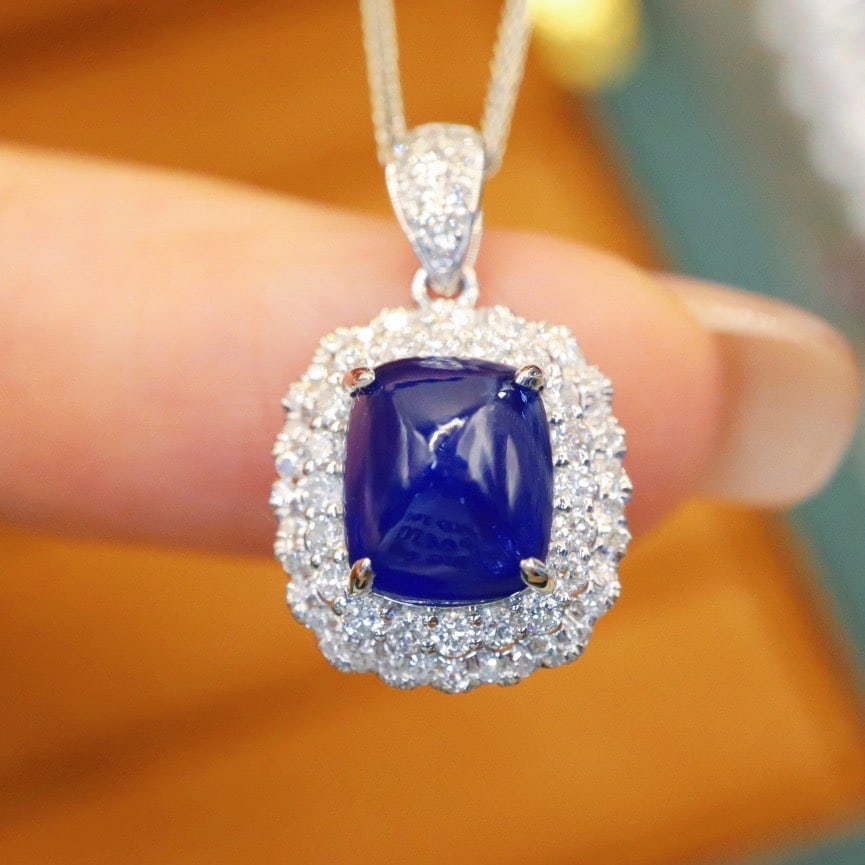14k Gold 2.62 Ctw Natural Sapphire & Diamond Pendant (1 of 5)