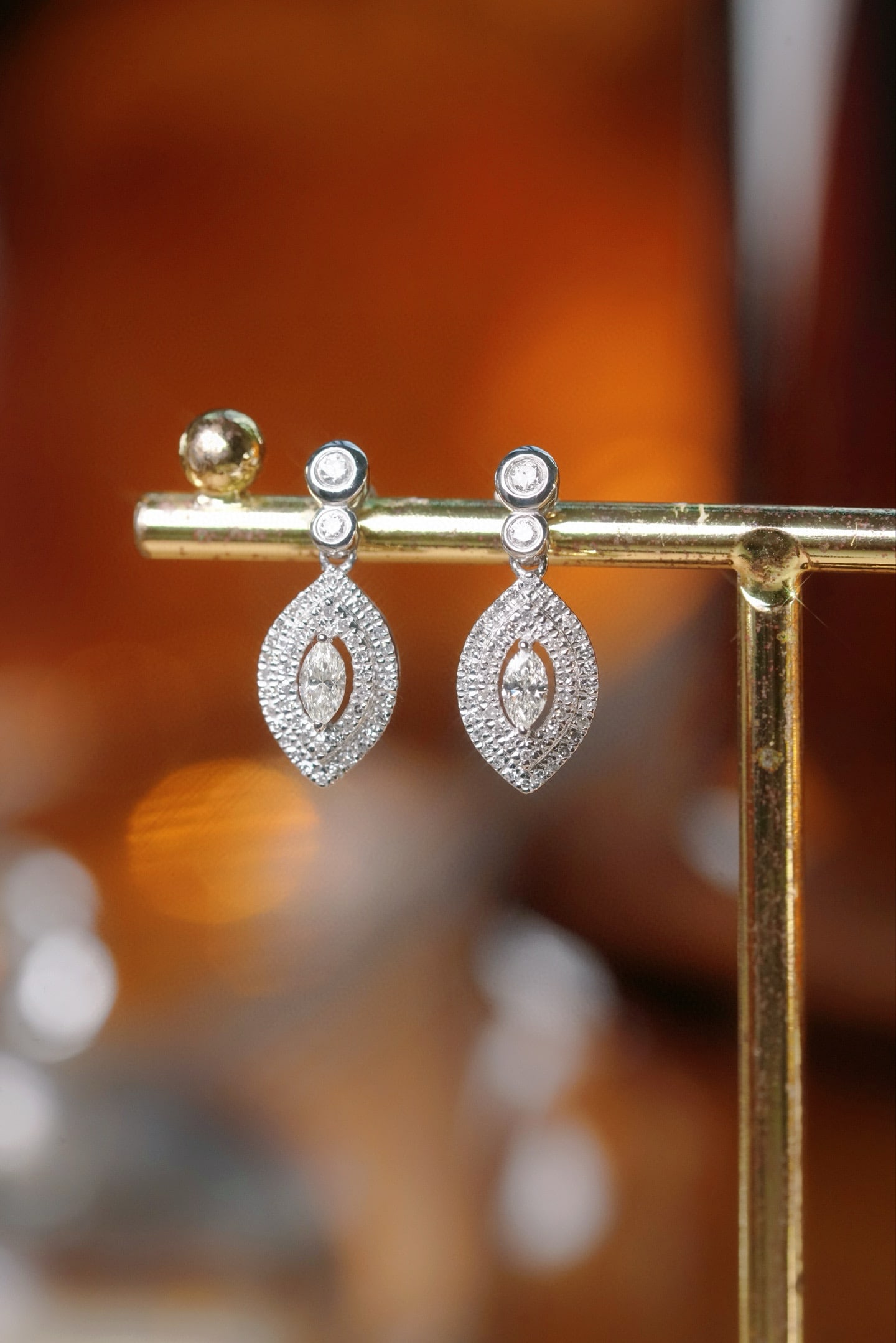 14K GOLD 0.36 CT NATURAL H DIAMOND EARRINGS (1 of 10)