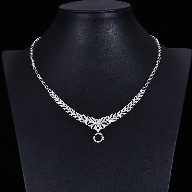 14k Gold 0.97 Ct Natural H Diamond Necklace: Ref:231089073 // gold content:14k gold // main gemstone:diamond // shape:round // carat weight:0. 97ct // clarity grade:vs-si // color:h // treatment:natural // cut grade:g // Condition: NewLow