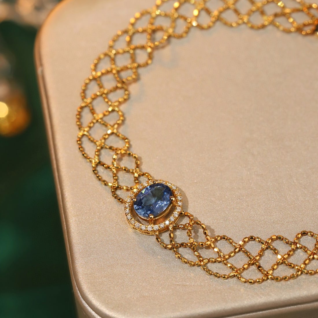 14k Gold 1.10 Ctw Natural Sapphire & Diamond Bracelet (1 of 9)