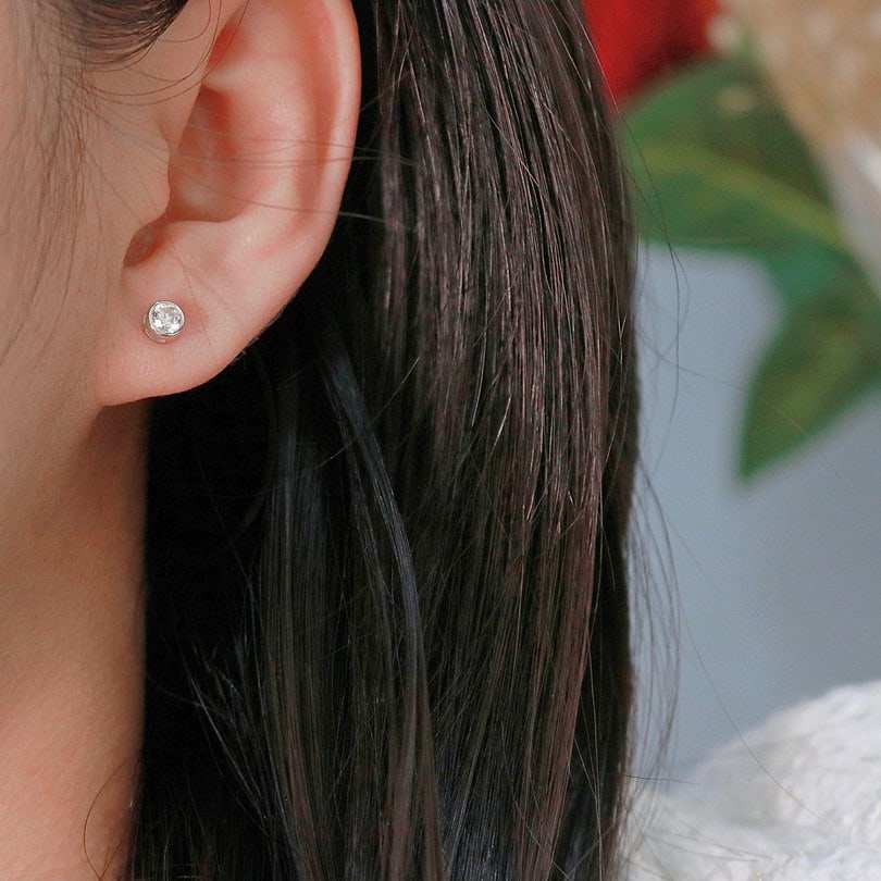 14k Gold 0.36 Ct Natural H Diamond Earrings - 5