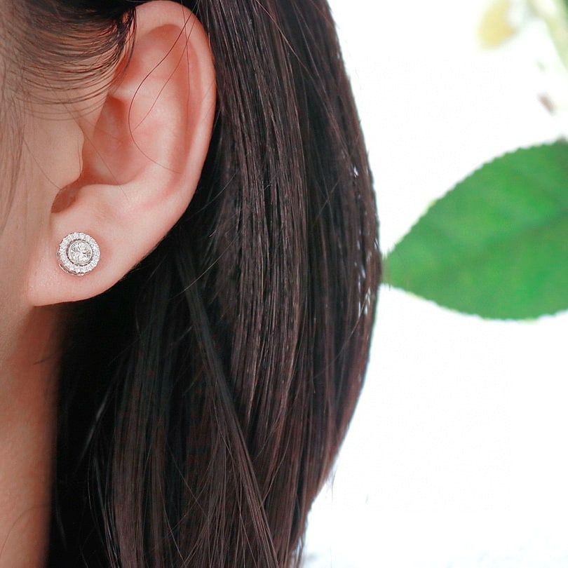 14k Gold 0.36 Ct Natural H Diamond Earrings - 6