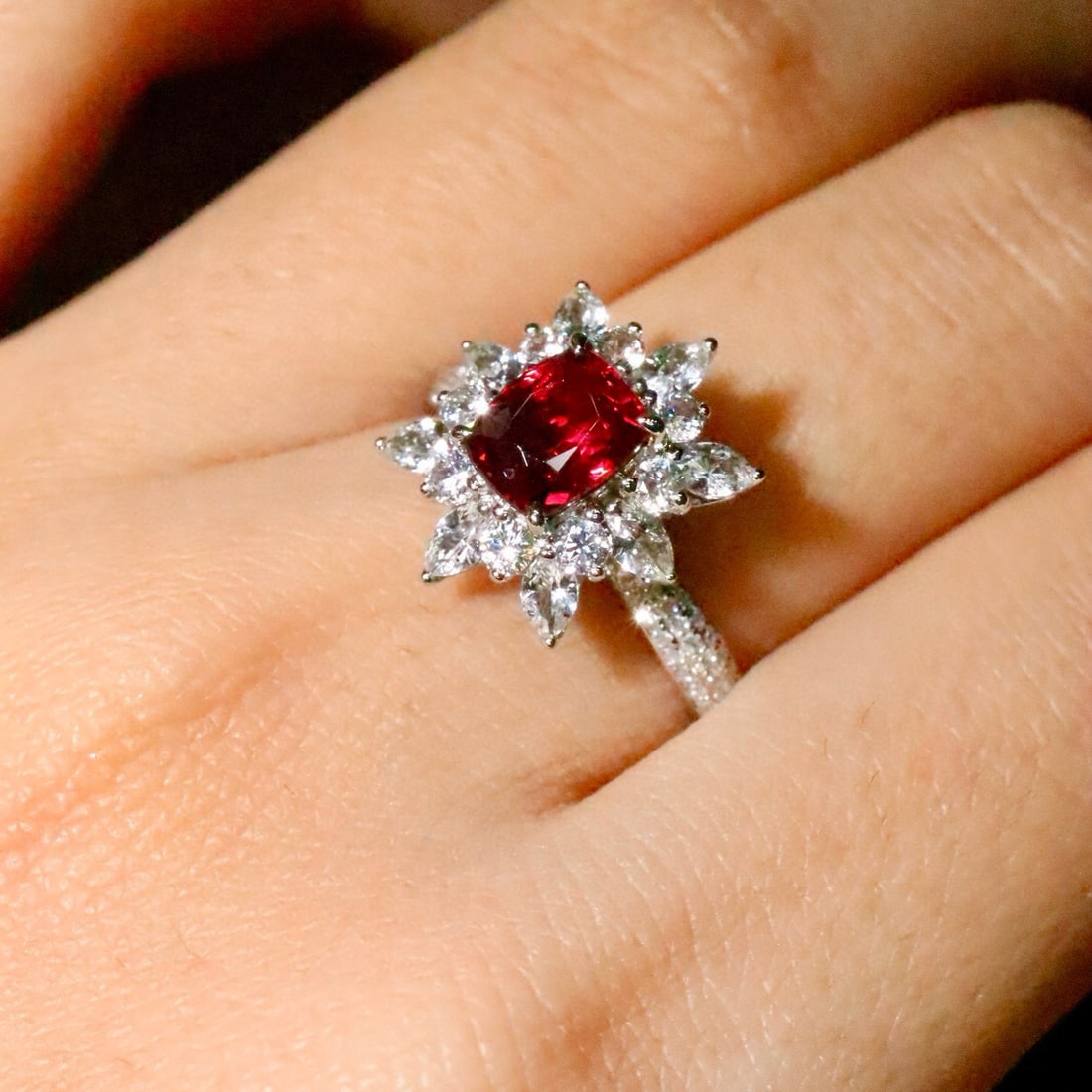 14k Gold 1.2 Ctw Natural Spinel & Diamond Ring - 6