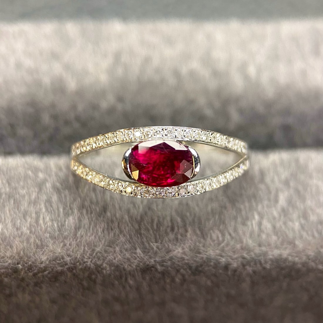 14k Gold 0.62 Ct Natural Ruby & Diamond Ring - 3