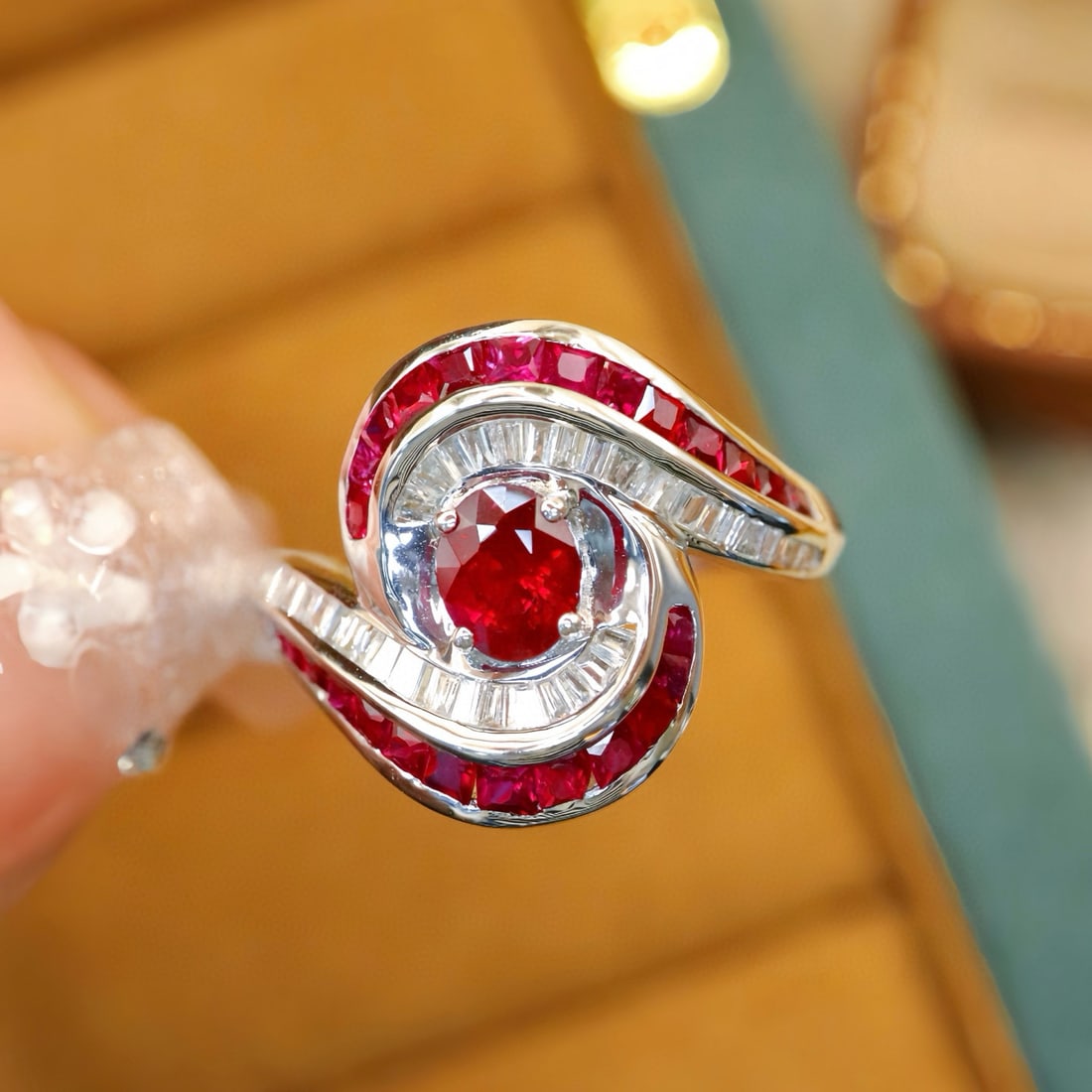 14k Gold 0.77 Ctw Natural Ruby & Diamond Ring (1 of 6)