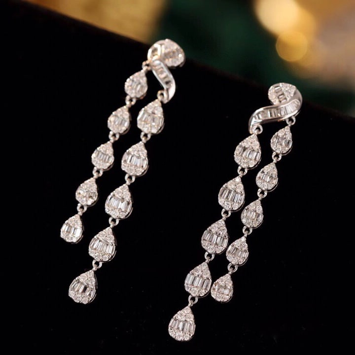 14K GOLD 1.4 CT NATURAL H DIAMOND EARRINGS (1 of 9)