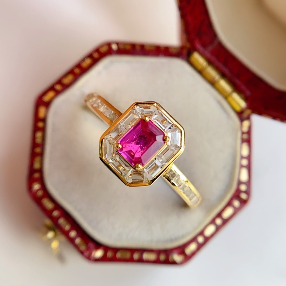 14K GOLD 0.50 CT NATURAL RUBY & SAPPHIRE RING (1 of 6)