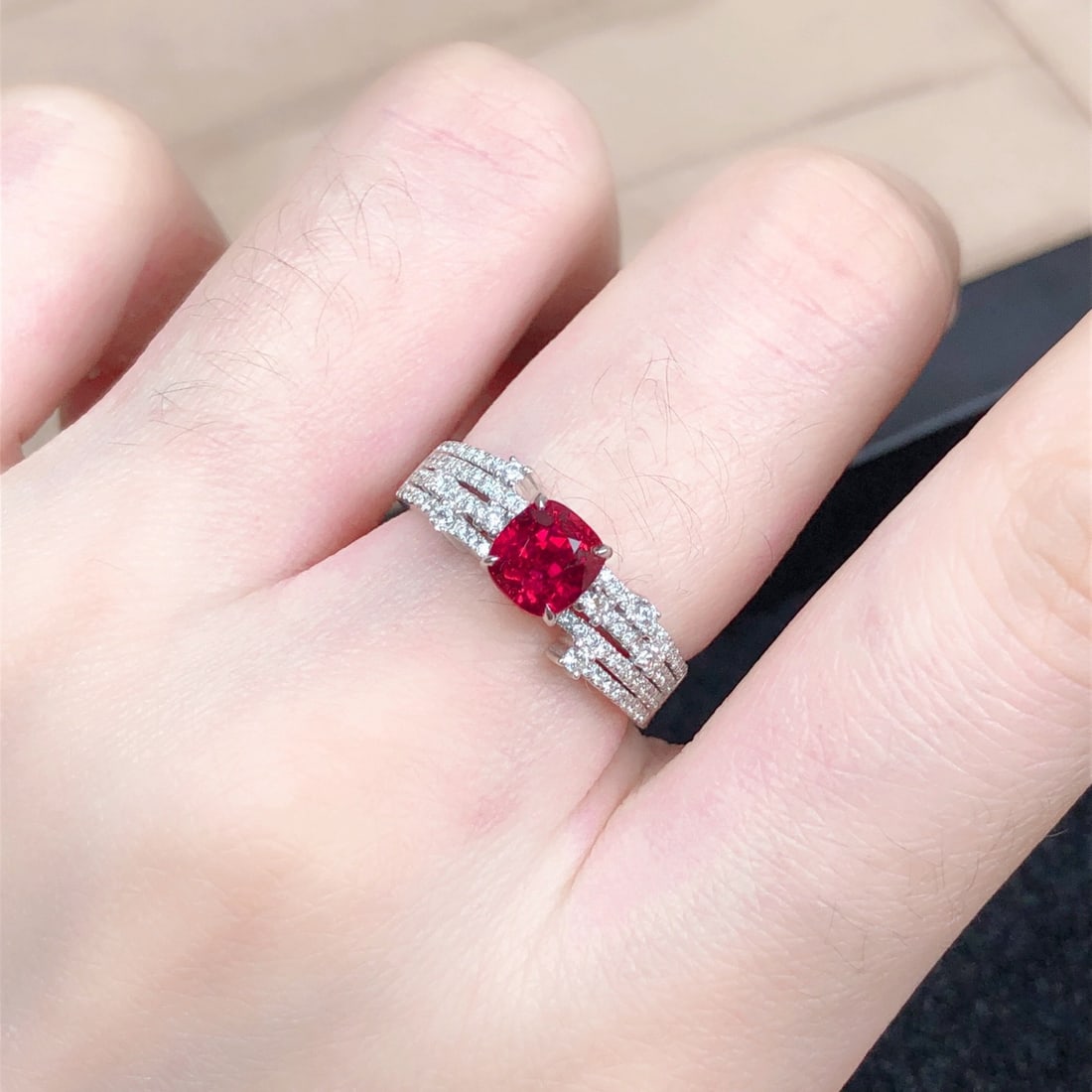 14K GOLD 1.64 CTW NATURAL SPINEL & DIAMOND RING - 8