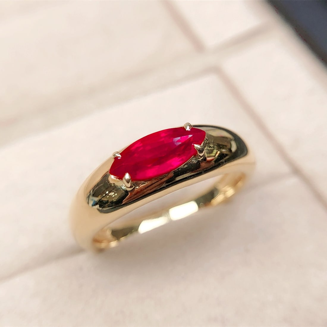 14K GOLD 1.01 CT NATURAL RUBY RING - 3