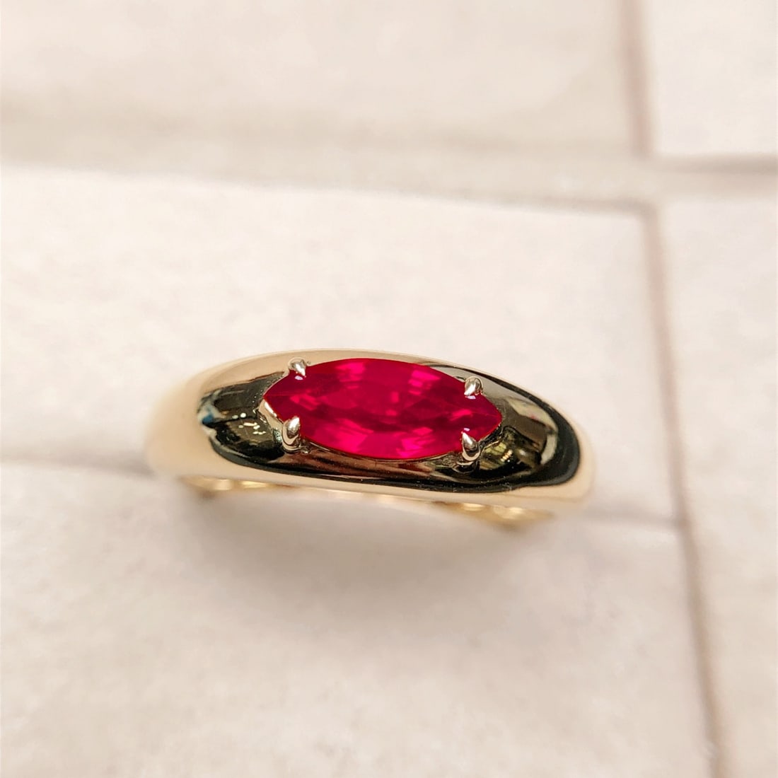 14K GOLD 1.01 CT NATURAL RUBY RING - 4