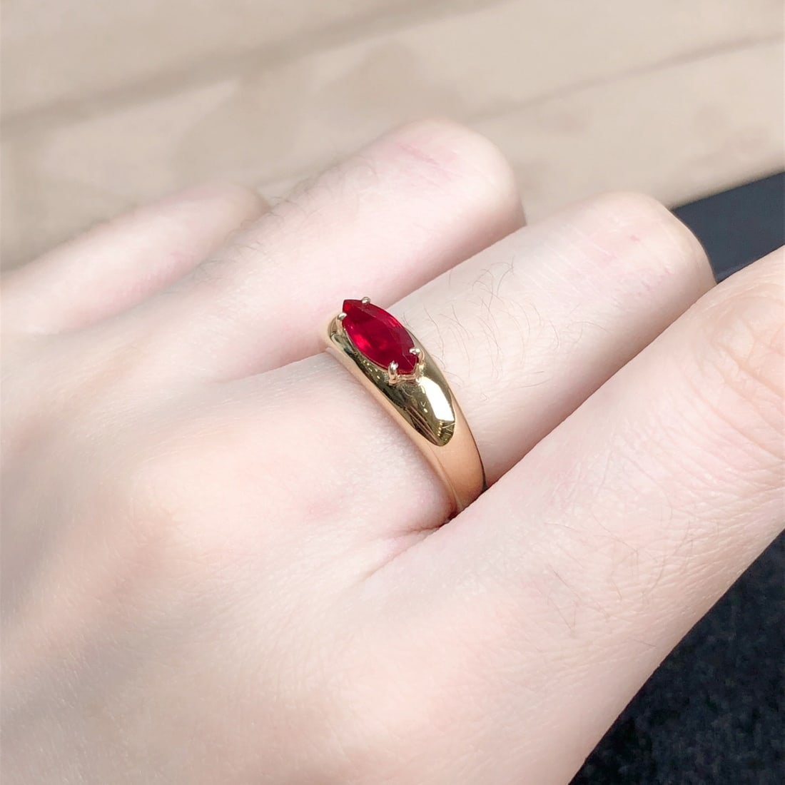 14K GOLD 1.01 CT NATURAL RUBY RING - 6