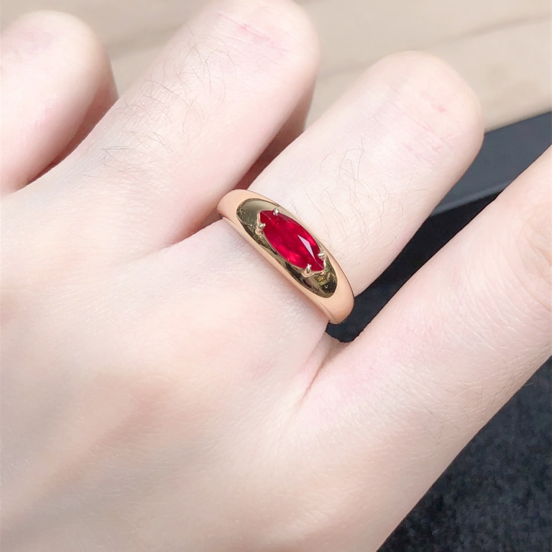 14K GOLD 1.01 CT NATURAL RUBY RING - 7