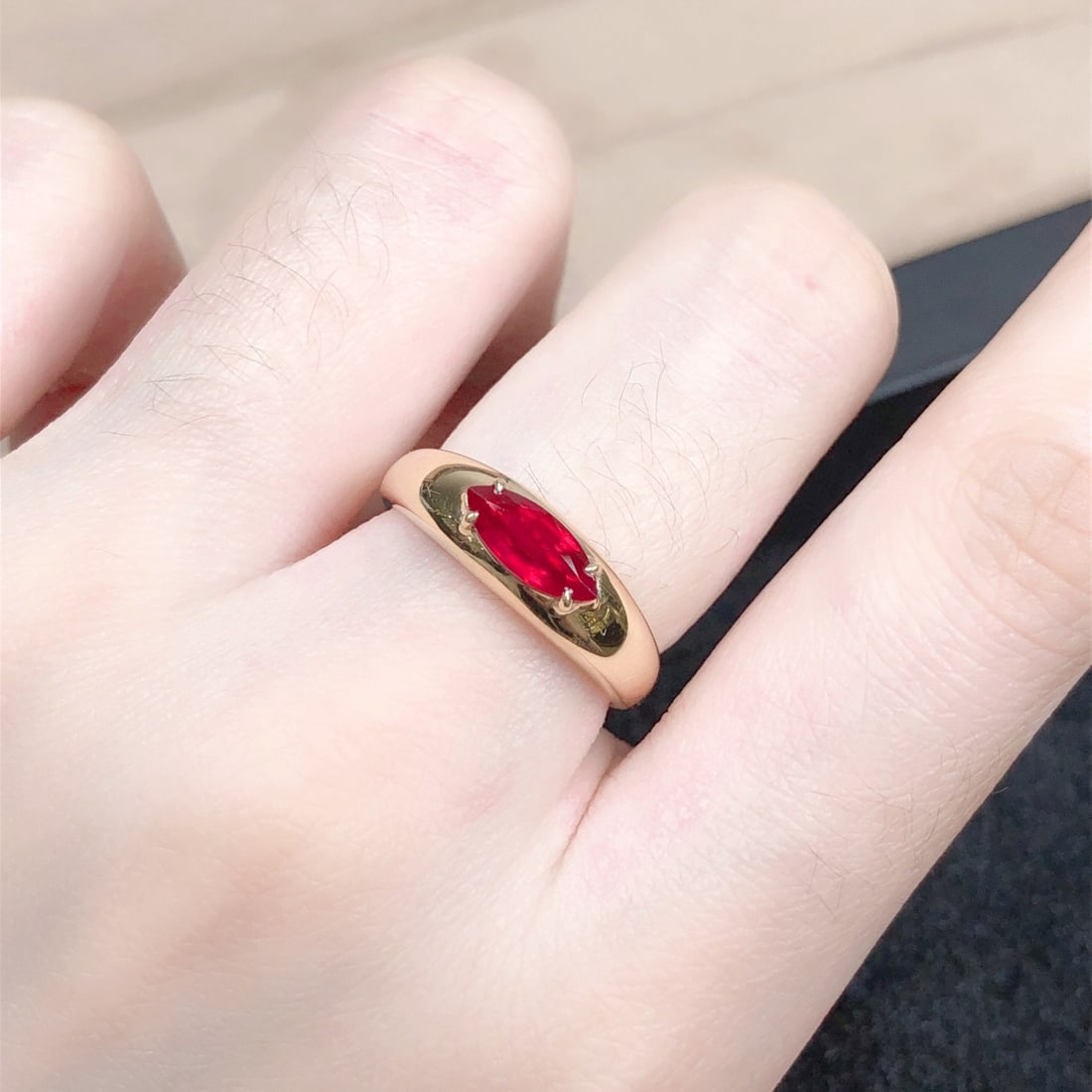 14K GOLD 1.01 CT NATURAL RUBY RING - 8