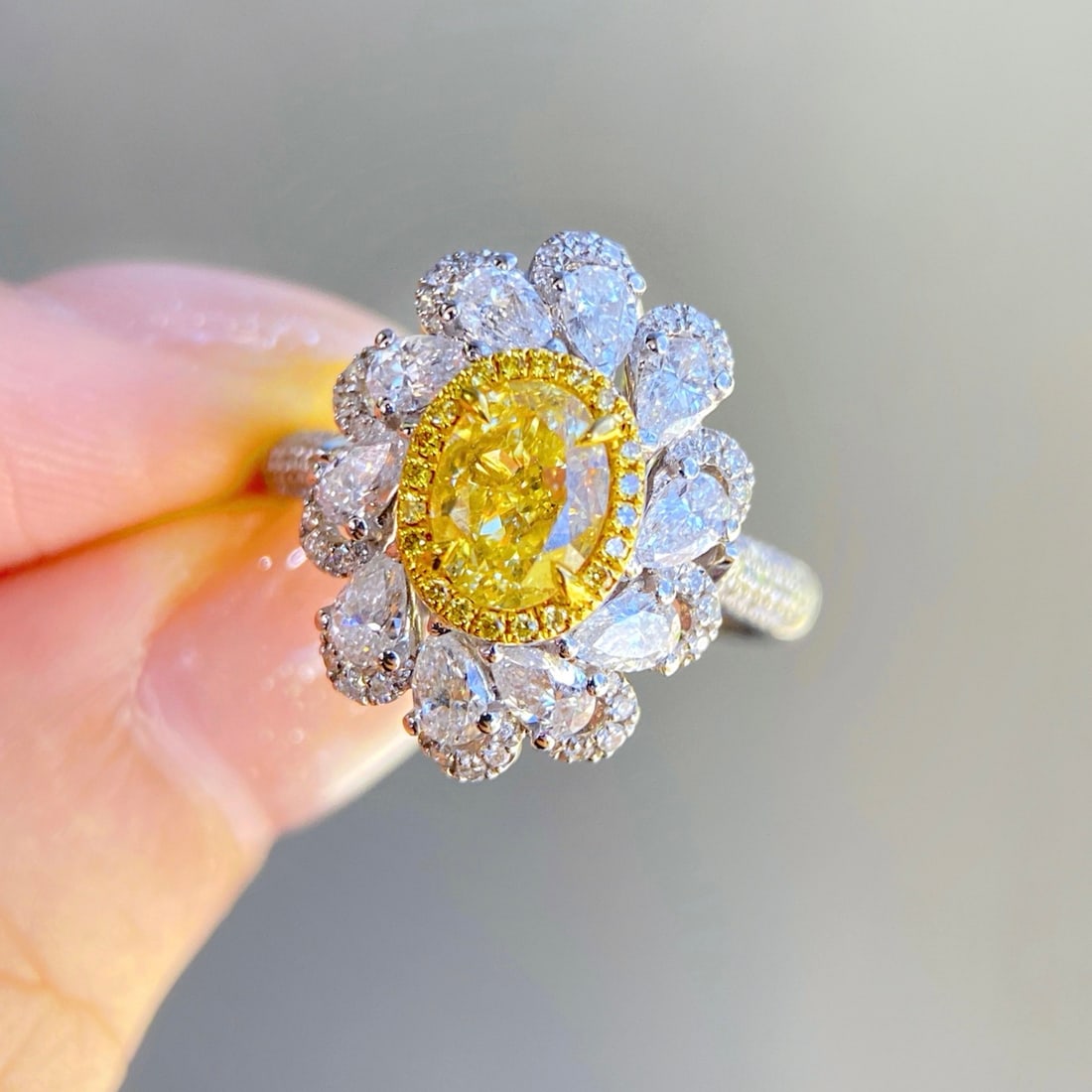 GIA CERTIFIED 14K GOLD 2.09 CTW NATURAL YELLOW DIAMOND & DIAMOND RING/PENDANT( WITHOUT CHAIN ): Ref:231102382 // Gold Content:14K Gold // Ring Size:7.25US // // Main Gemstone:Yellow Diamond // Certified:GIA // Shape:Oval // Carat Weight:1.01ct // Clarity Grade:VS2 // Color:Yellow //