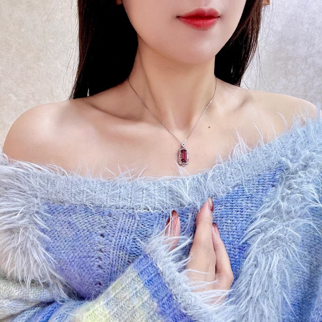 14k Gold 3.92 Ctw Natural Tourmaline & Diamond Pendant( Without Chain ) - 2