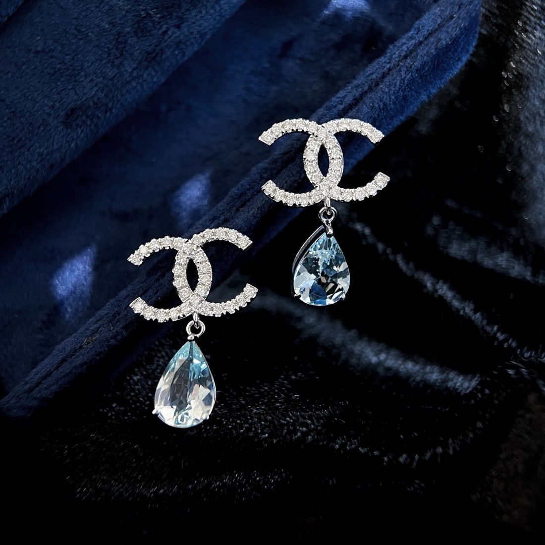 14k Gold 2.72 Ct Natural Aquamarine & Diamond Earrings - 3