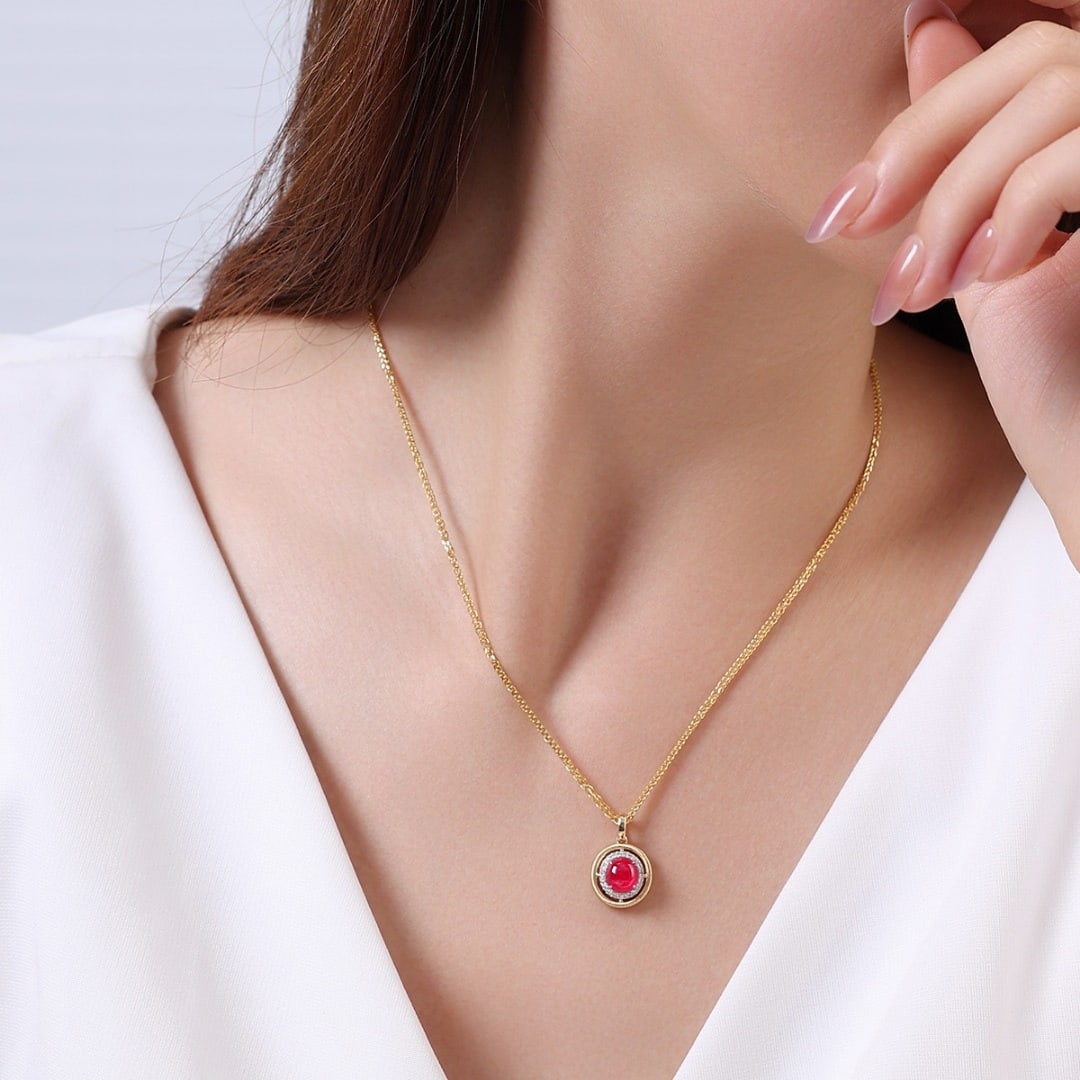 14k Gold 3.58 Ct Natural Ruby & Diamond Earrings - 5