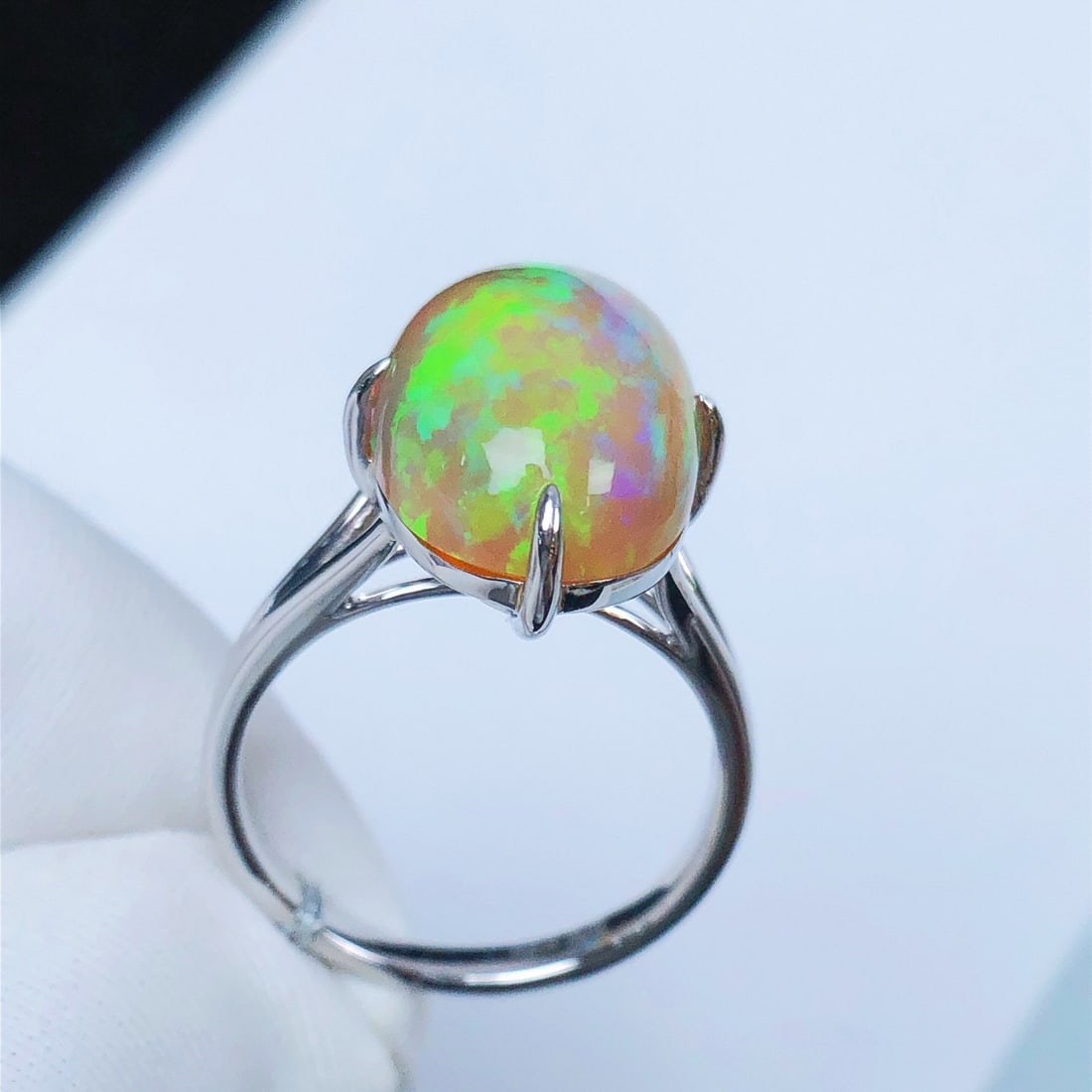 14k Gold 7.21 Ct Natural Opal Ring - 4