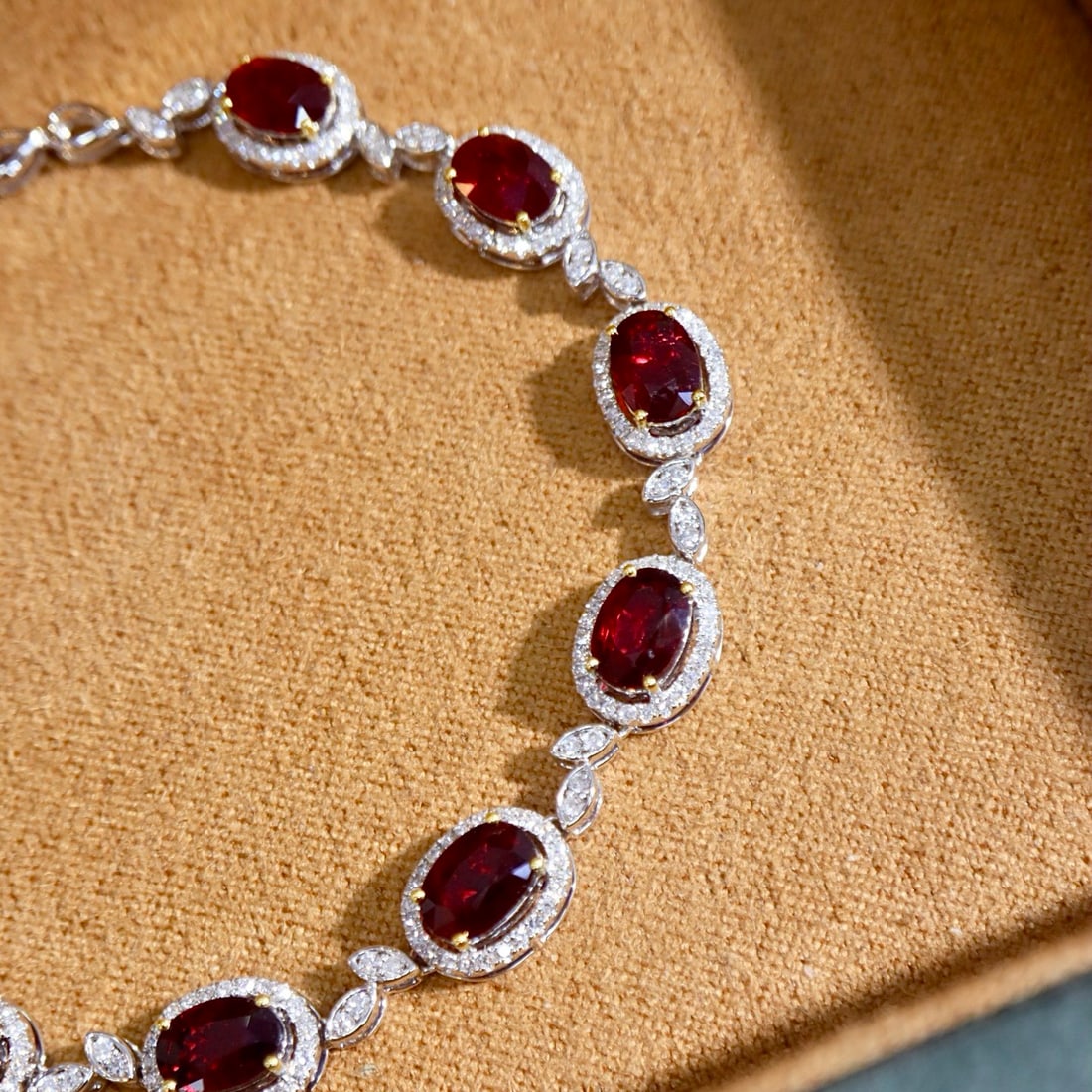 14k Gold 5.43 Ctw Natural Ruby & Diamond Bracelet - 5