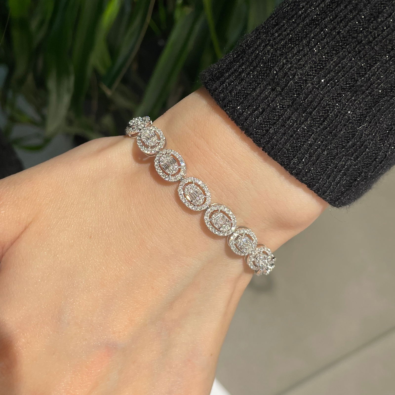 14k Gold 3.00 Ct Natural H Diamond Bracelet - 2