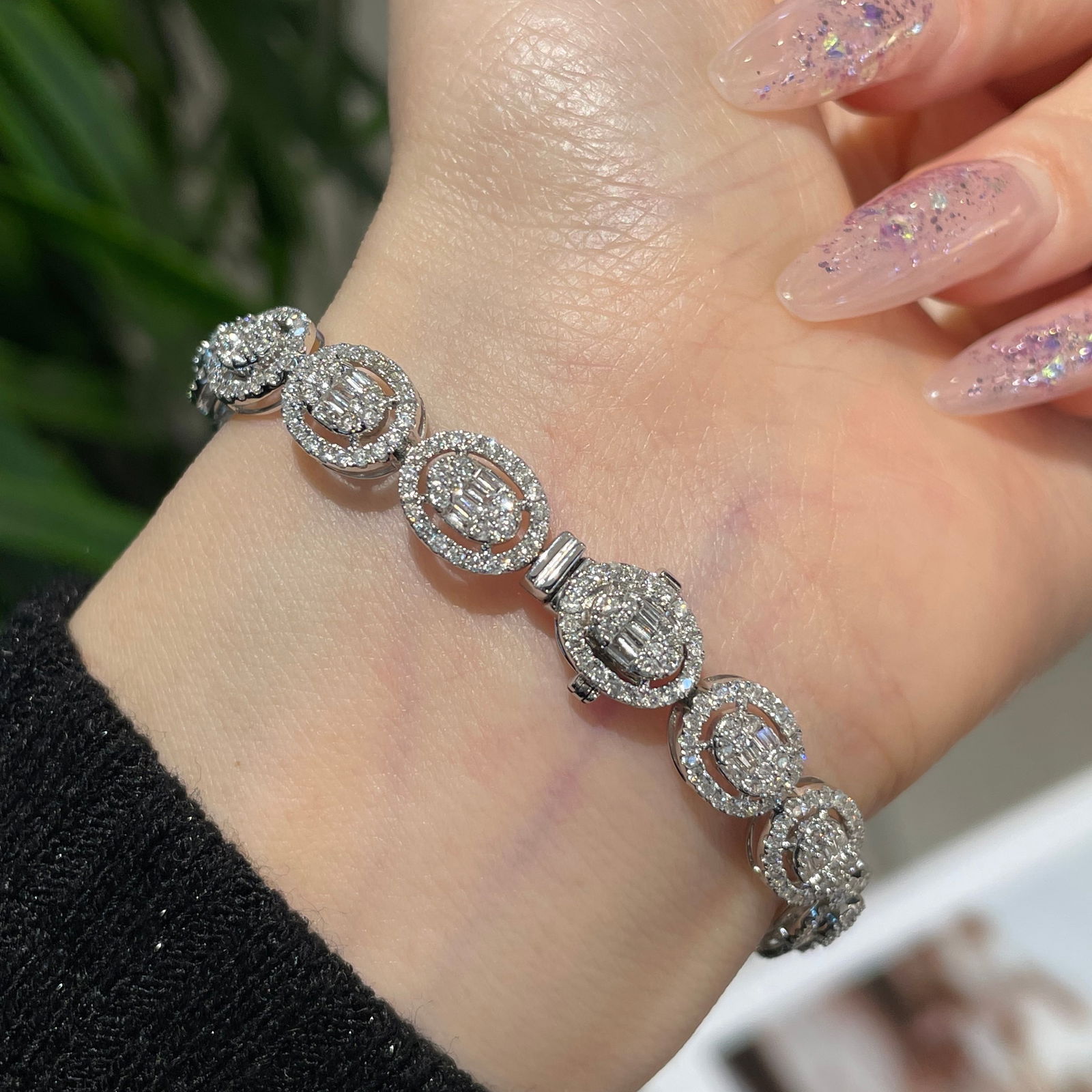 14k Gold 3.00 Ct Natural H Diamond Bracelet - 3