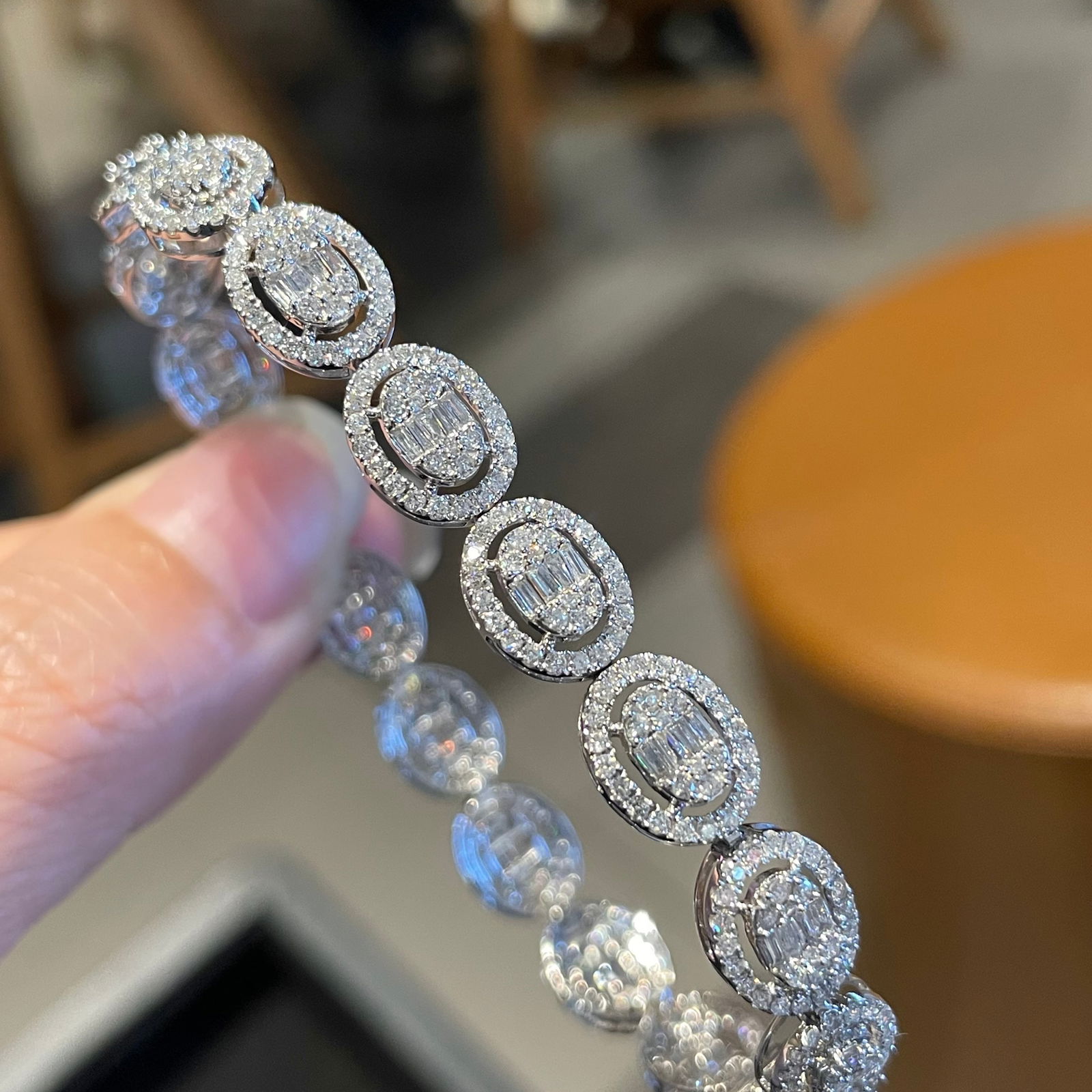 14k Gold 3.00 Ct Natural H Diamond Bracelet - 6