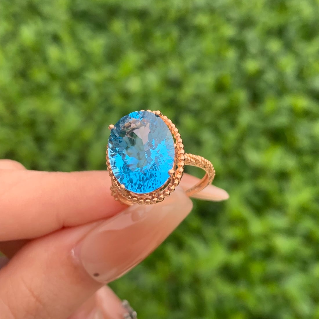 14k Gold 9.20 Ct Natural Topaz Ring - 2