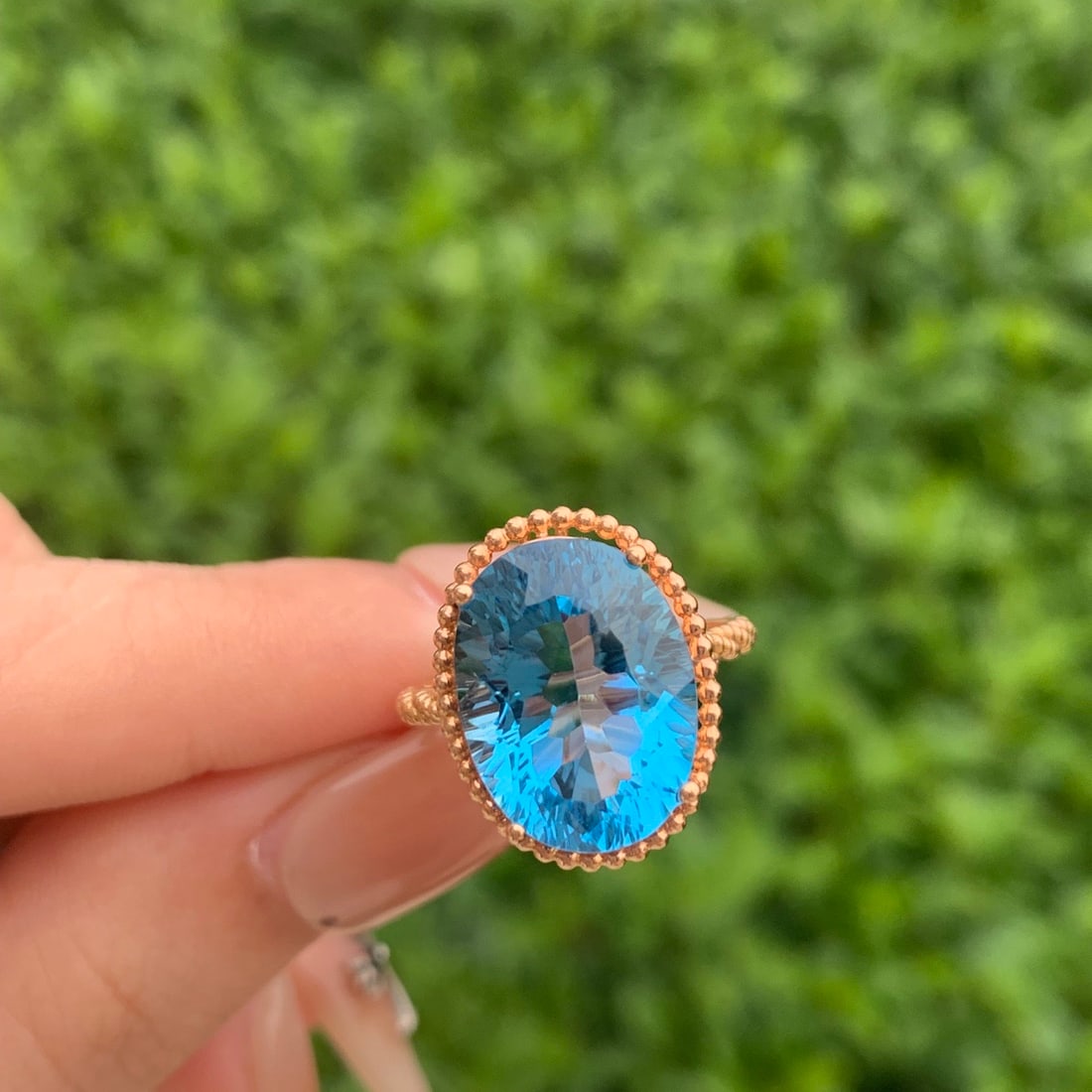 14k Gold 9.20 Ct Natural Topaz Ring - 4