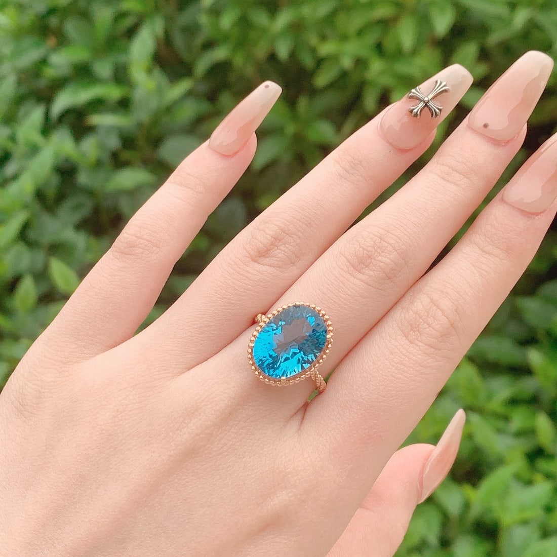 14k Gold 9.20 Ct Natural Topaz Ring - 5