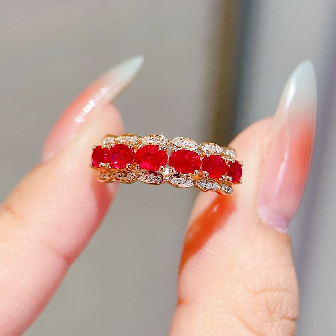 14k Gold 1.29 Ct Natural Ruby & Diamond Ring - 3