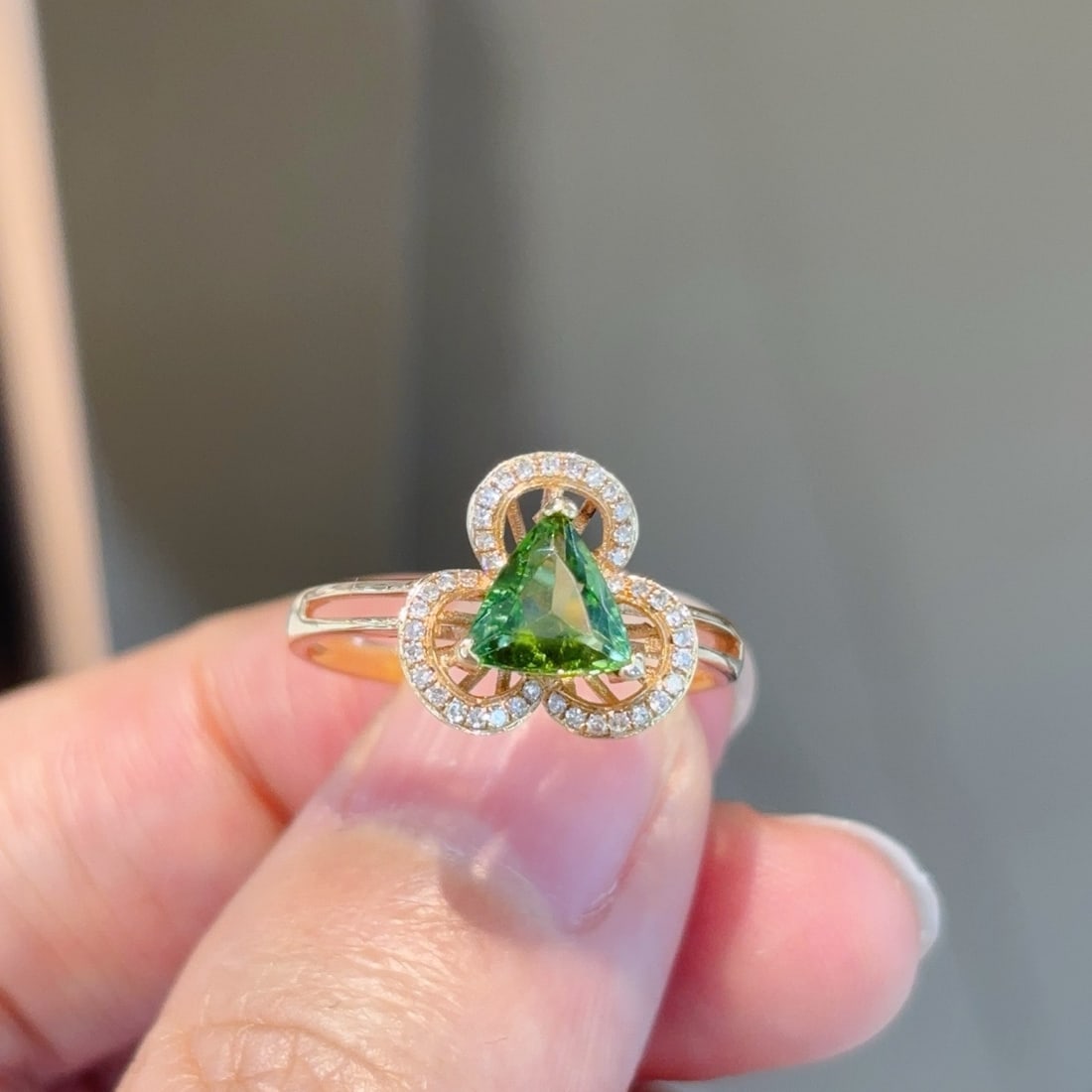 14k Gold 1.25 Ctw Natural Tourmaline & Diamond Ring - 2