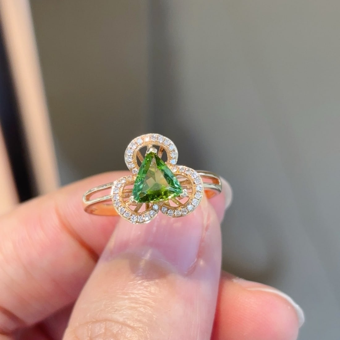 14k Gold 1.25 Ctw Natural Tourmaline & Diamond Ring - 3