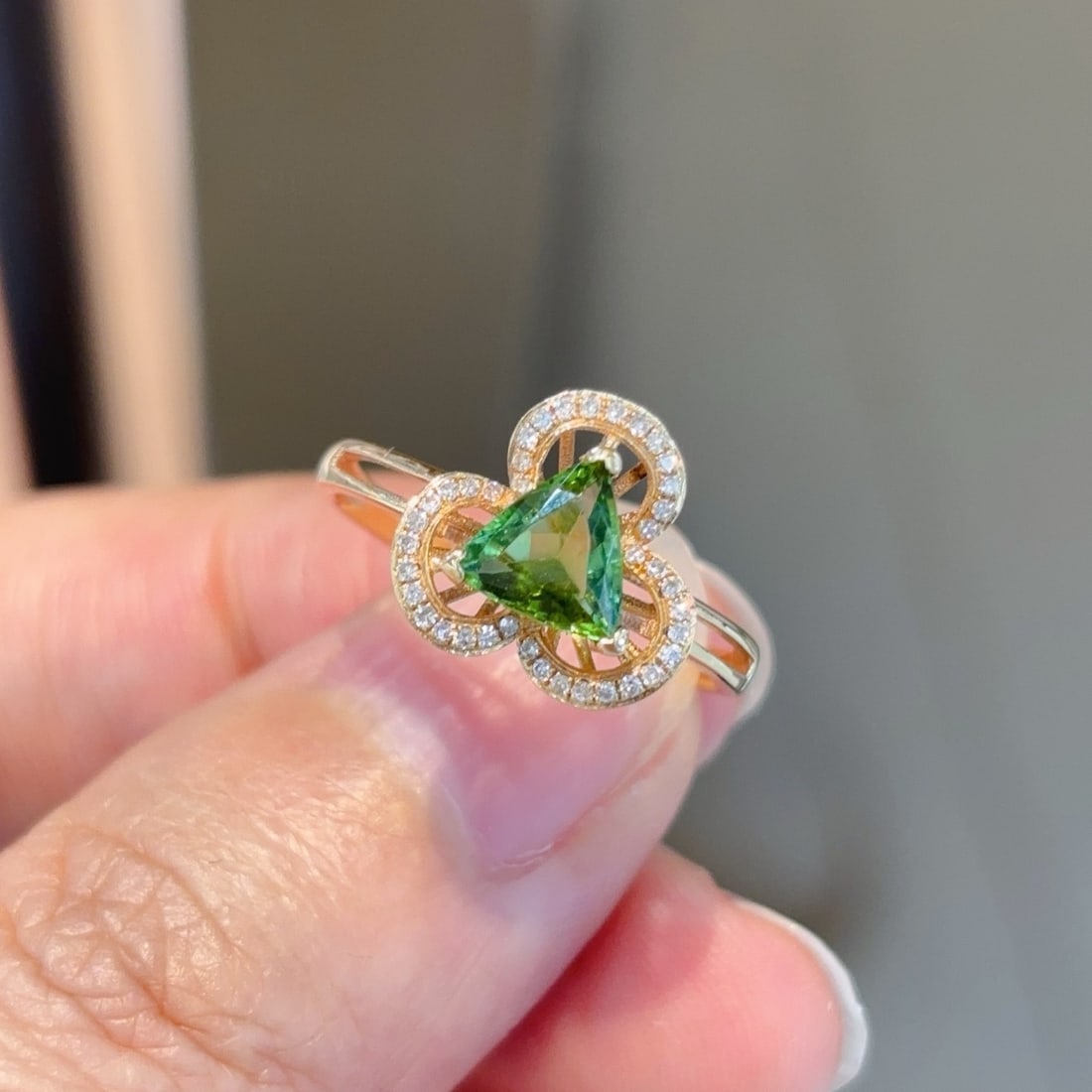 14k Gold 1.25 Ctw Natural Tourmaline & Diamond Ring - 4