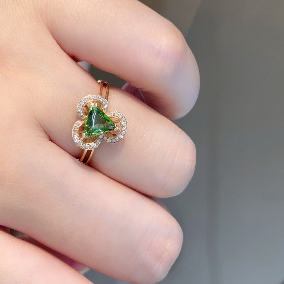 14k Gold 1.25 Ctw Natural Tourmaline & Diamond Ring - 7