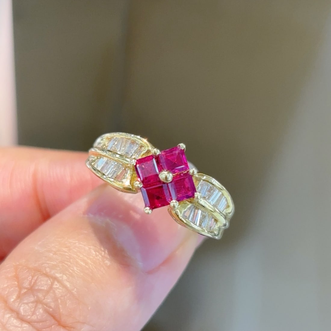 14k Gold 1.48 Ctw Natural Ruby & Diamond Ring (1 of 6)
