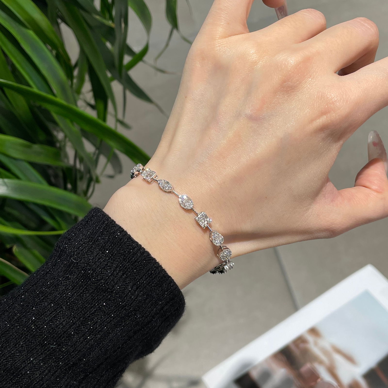 14k Gold 1.80 Ct Natural H Diamond Bracelet - 4