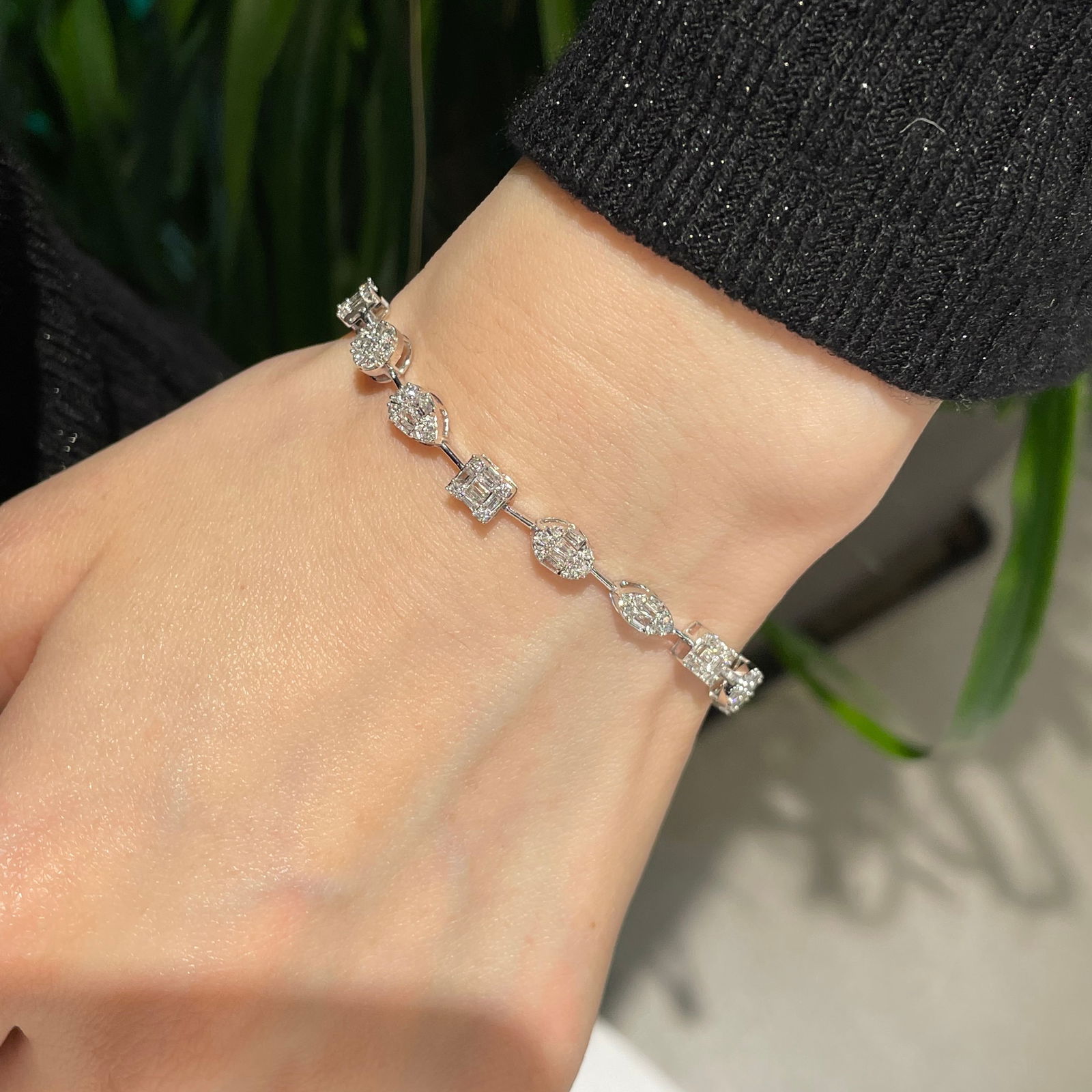 14k Gold 1.80 Ct Natural H Diamond Bracelet - 5